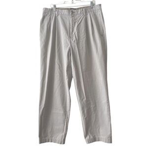 Tommy Hillfiger Vintage Pleated Chinos Casual Cotton Pants Beige Size 38X30